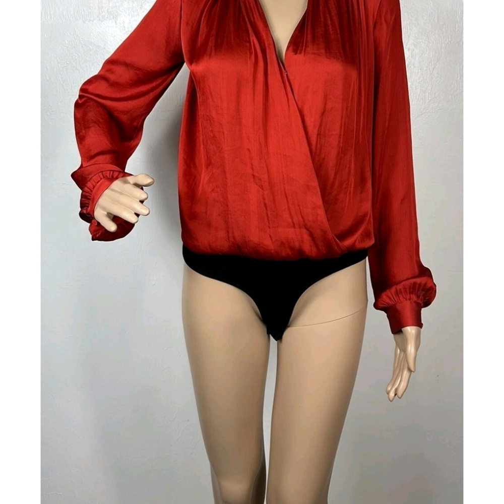 PAIGE Red Wrap Bodysuit